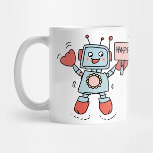 Cute Happy Robot Mug